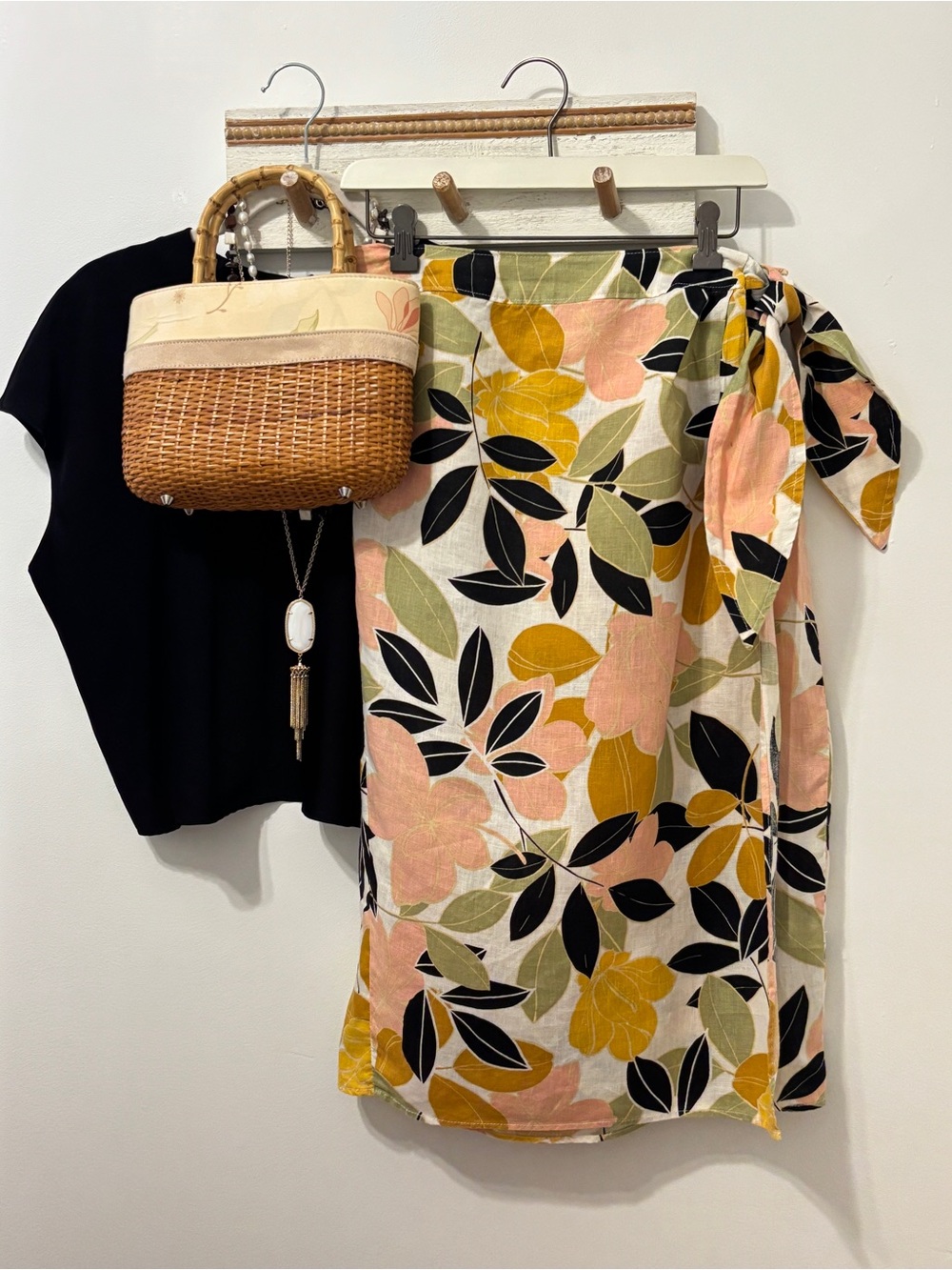 Rachel Zoe Floral Midi Wrap Skirt